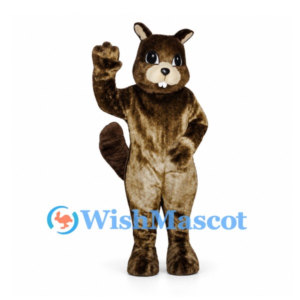 Squirrel Mascot Costume in Dark Brown with Large Curved Tail