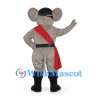 Mouse Mascot Costume with Gray Pirate Outfit and Red Sash