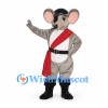 Mouse Mascot Costume with Gray Pirate Outfit and Red Sash