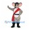 Mouse Mascot Costume with Gray Pirate Outfit and Red Sash