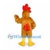 Rooster Mascot Costume in Golden Brown with Red Comb