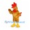 Rooster Mascot Costume in Golden Brown with Red Comb