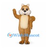 Squirrel Mascot Costume in Tan with Cream Belly and Large Tail