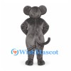 Mouse Mascot Costume in Gray with Round Ears and Thin Tail