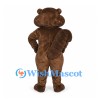 Beaver Mascot Costume in Brown with Wide Cheeks and Flat Tail