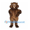 Beaver Mascot Costume in Brown with Wide Cheeks and Flat Tail