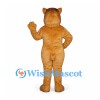 Cat Mascot Costume in Golden Brown with Short Rounded Muzzle