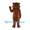 Beaver Mascot Costume in Brown with White Cheeks and Flat Tail