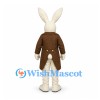 Rabbit Mascot Costume with Brown Tailcoat and Cream Vest