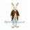 Rabbit Mascot Costume with Brown Tailcoat and Cream Vest