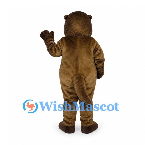Beaver Mascot Costume in Brown with Rounded Body and Flat Tail