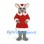 Mouse Mascot Costume with Red Christmas Dress and Santa Hat