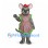Mouse Mascot Costume with Floral Apron Dress and Red Bow