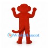 Monkey Mascot Costume in Red with Yellow Belly and Long Tail