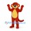 Monkey Mascot Costume in Red with Yellow Belly and Long Tail