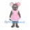 Mouse Mascot Costume in Gray with Pink Apron Dress