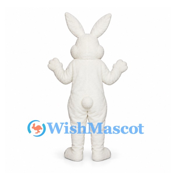 Rabbit Mascot Costume in White with Pink Nose and Ears