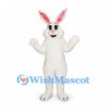Rabbit Mascot Costume in White with Pink Nose and Ears