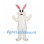 Rabbit Mascot Costume in White with Pink Nose and Ears