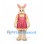 Rabbit Mascot Costume with Rose Pink Dress and Floral Bow