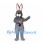 Rabbit Mascot Costume in Gray with Tall Ears and Carrot