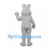 Rabbit Mascot Costume in Light Gray with Folded Ears