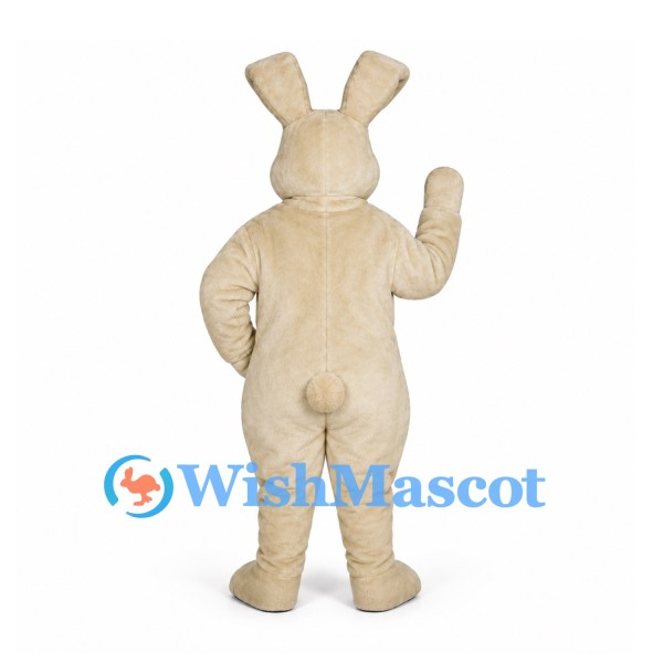 Rabbit Mascot Costume in Cream with White Belly and Pink Ears