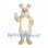 Rabbit Mascot Costume in Cream with White Belly and Pink Ears