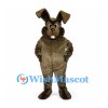 Rabbit Mascot Costume in Dark Brown with Floppy Ears