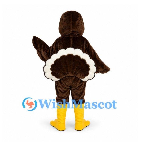 Turkey Mascot Costume in Brown with Layered Fan Tail
