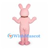 Rabbit Mascot Costume in Pale Pink with Patterned Bow Tie