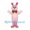 Rabbit Mascot Costume in Pale Pink with Patterned Bow Tie