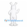 Rabbit Mascot Costume in White with Tall Ears and Buck Teeth