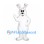 Rabbit Mascot Costume in White with Tall Ears and Buck Teeth