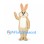 Rabbit Mascot Costume in Tan with White Belly and Orange Inner Ears
