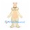 Rabbit Mascot Costume in Cream with Peach Belly and Folded Ears