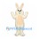 Rabbit Mascot Costume in Cream with Peach Belly and Tall Ears