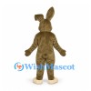 Rabbit Mascot Costume in Brown with Cream Belly and One Floppy Ear