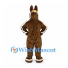 Rabbit Mascot Costume in Chocolate Brown with Floral Decorations