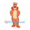 Rabbit Mascot Costume in Orange with Cream Belly and Floppy Ears