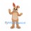 Rabbit Mascot Costume in Tan with Cream Belly and One Bent Ear
