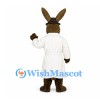 Rabbit Mascot Costume with White Lab Coat and Black Sunglasses
