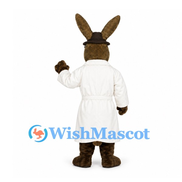 Rabbit Mascot Costume with White Lab Coat and Black Sunglasses