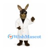 Rabbit Mascot Costume with White Lab Coat and Black Sunglasses