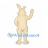 Rabbit Mascot Costume in Cream with One Folded Ear
