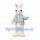 Rabbit Mascot Costume with Pastel Check Jacket and Yellow Bow Tie