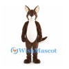 Kangaroo Mascot Costume in Dark Brown with White Belly