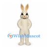 Rabbit Mascot Costume in Cream with Tall Ears and Orange Nose