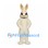Rabbit Mascot Costume in Cream with Tall Ears and Orange Nose
