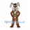 Rabbit Mascot Costume in Brown with Floral Vest and Tiny Hat